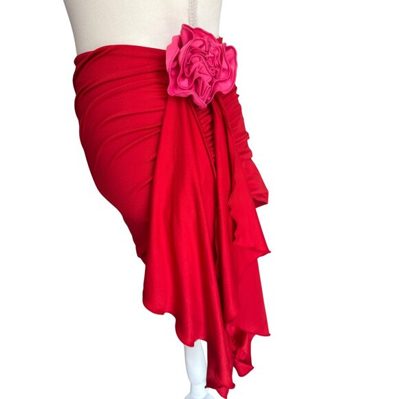 Lovers and Friends Cordelia Mini Skirt in Red & Pink Small New Womens Flower - Picture 6 of 12